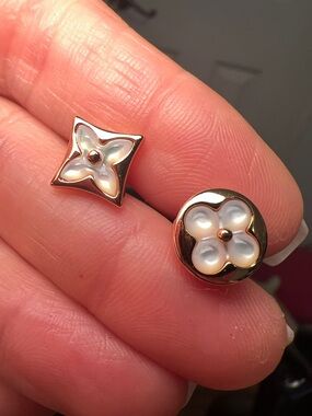 Gold-Tone Floral Mother-of-Pearl Stud Earrings